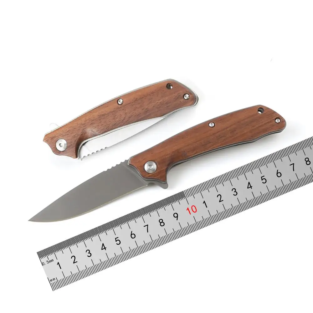 TIGEND OEM majhen zložljiv nož 9cr18mov rezilo leseni ročaj žep sadje Noži na prostem preživetje kampiranje, lov EOS orodja