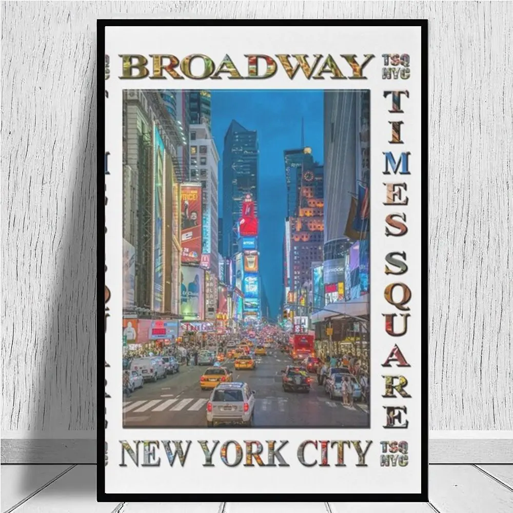 Times Square (Broadway) platno natisne Umetnine Wall Art Sliko Natisniti Platno Slikarstvo Za Domačo dnevno Sobo Dekor