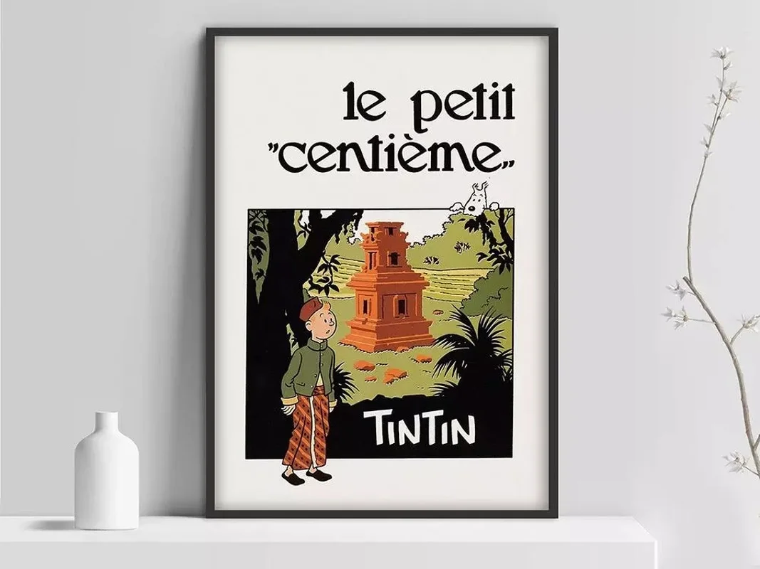 Tintin Plakat, Tintin Herg Razstavo Plakatov, Tintin Risanka tiskanja, Herge Risarskega plakat, Letnik Tintin Risanka