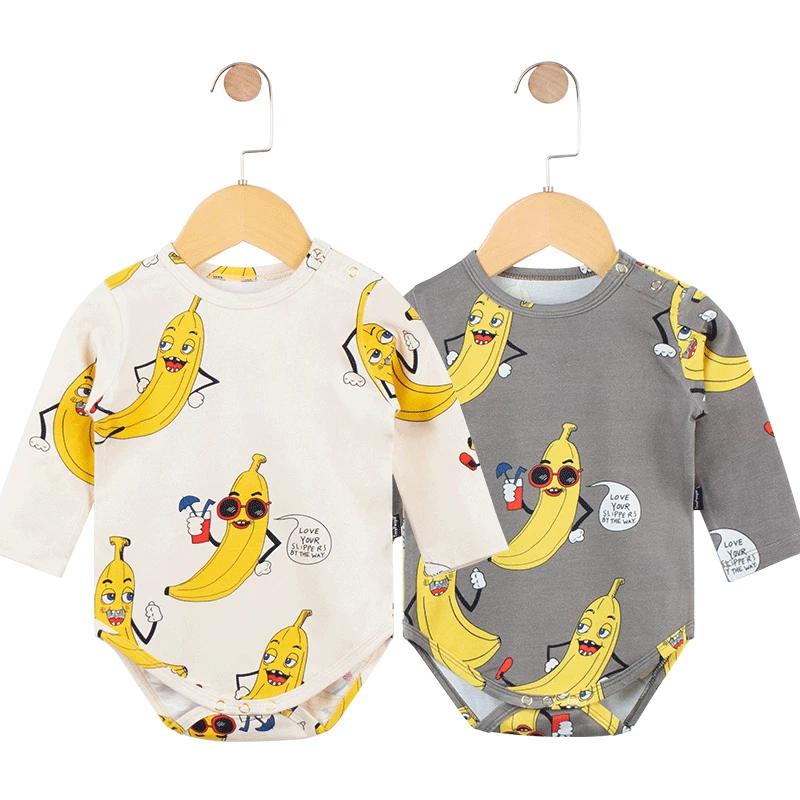 TinyPeople 2020 nove otroške pižame banana tiskanja Bombaž Dolg Rokav Pomlad Novorojenčka oblačila telo bebe obleko Baby Fantje Dekleta Oblačila