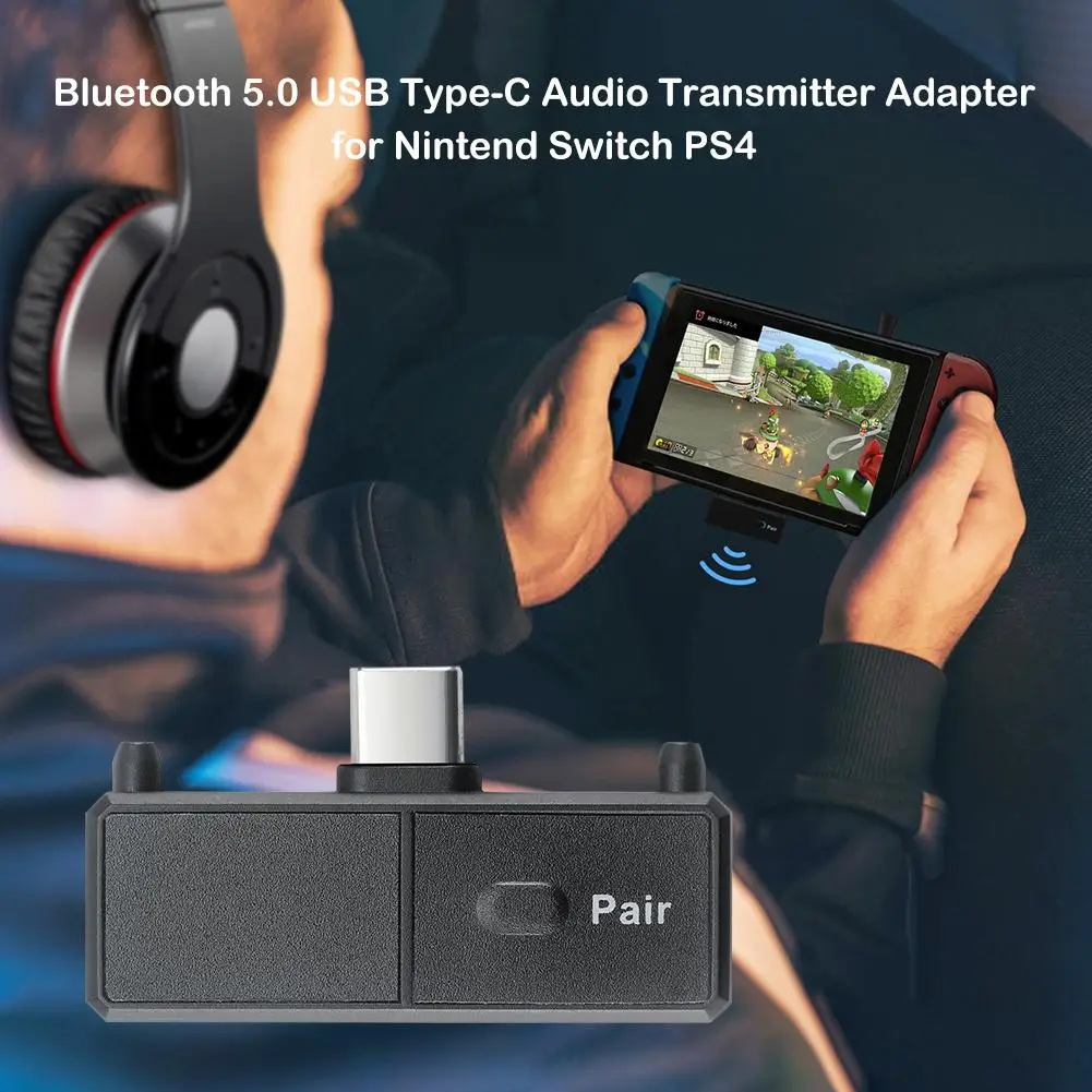 Tip-C Brezžični Bluetooth 5.0 Stereo Audio (Stereo zvok Oddajnik USB Adapter z Mic za Nintend Stikalo PS4
