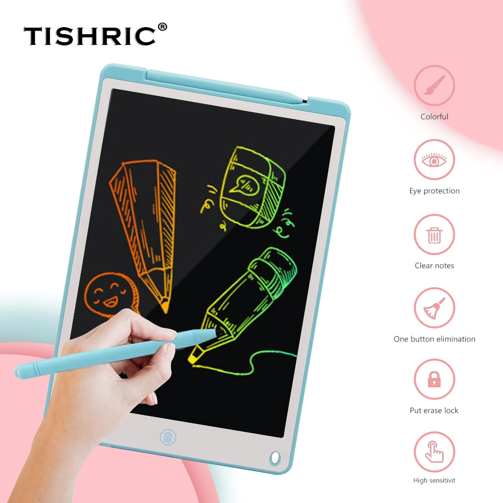 TISHRIC 12 inch Grafiko Tablet z Risba Pisalo Barvni Zaslon LCD Pisni obliki Tablet za Risalno Desko, Risanje Pad Otroci Igrače Darilo