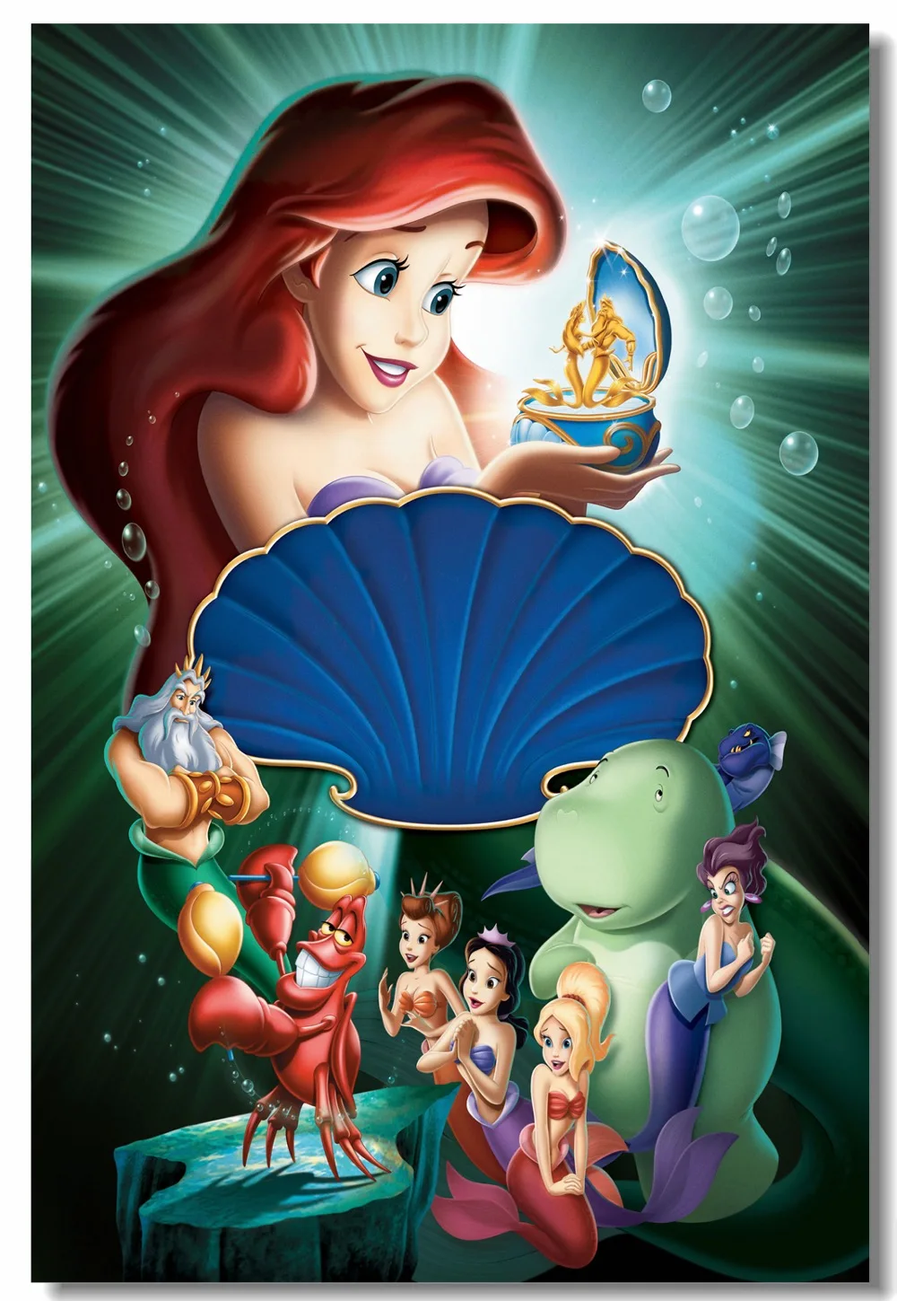 Tiskanje Po Meri Steno Stensko Malo Morska Deklica Plakat Princess Ariel Stenske Nalepke, Risanka Ozadje Otrok V Vrtec Soba Dekor #0876#