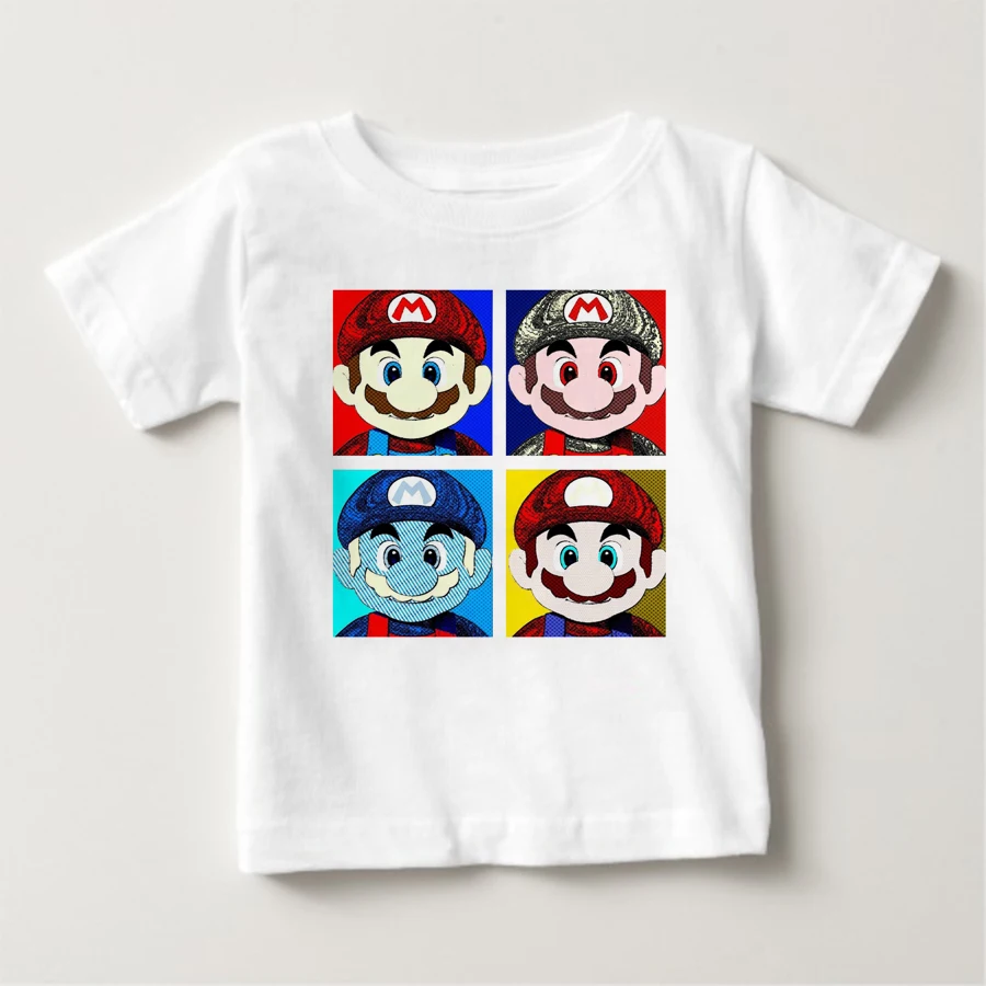 Tiskanje risanke znakov T-Majice Mario bratov, fantje in dekleta poletje vrhu kratka sleeved kostume ljubek dojenček fant majica