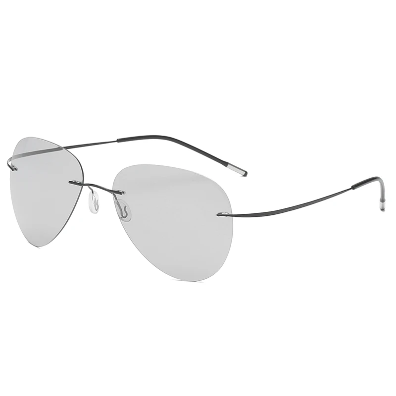 Titana Rimless Photochromic sončna Očala Moških Polarizirana Vožnje Pilota Ultralahkih sončna Očala za Zunanjo Ribiško UV400