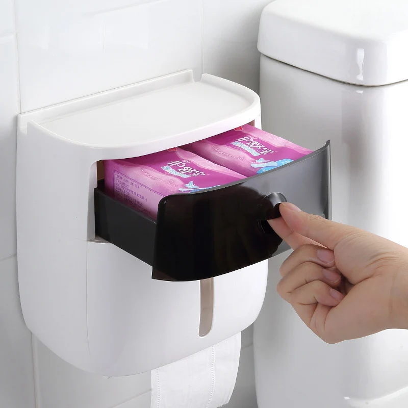 Toaletni Papir Držalo za Stenske Papirja Tkiva Razpršilnik Multi-funkcijo Plastično Kad Toaletni Papir Držalo za Wc Škatla za Shranjevanje