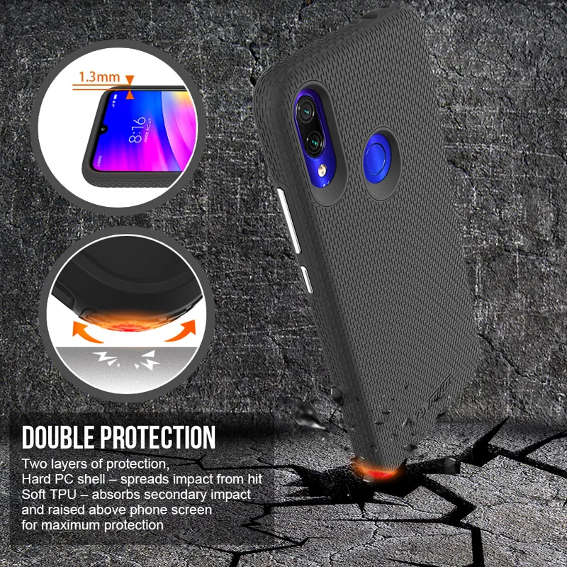 TOIKO X Stražar Luksuzni Shockproof Primerih za Xiaomi Redmi 7 Oklep Odbijača Težko PC Mehko TPU 2 v 1 Zaščitna Telefon Pribor Pokrov