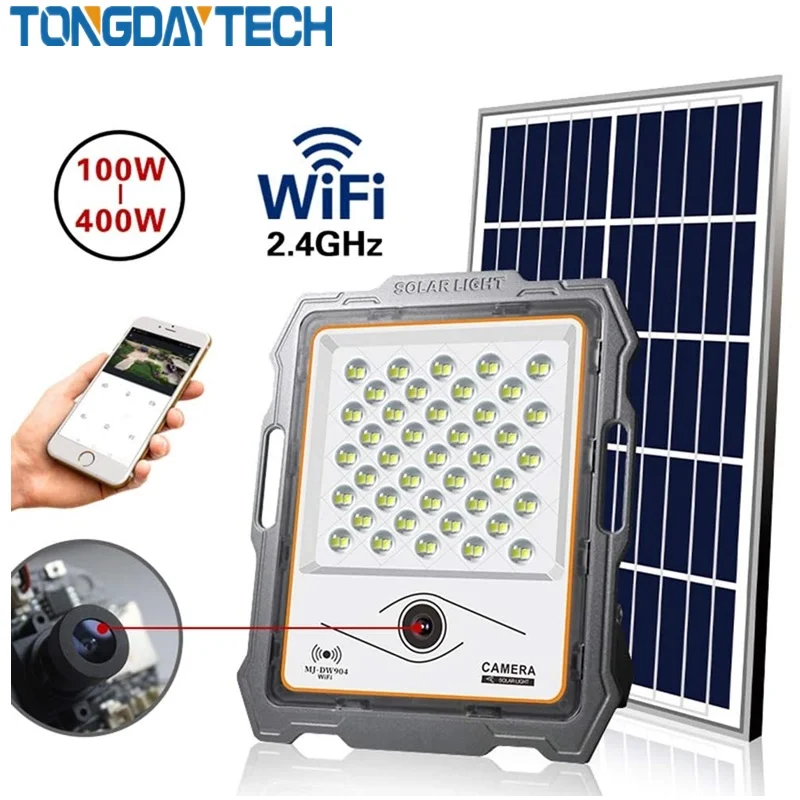 Tongdaytech Smart APP LED na Prostem Sončne Ulice Svetlobe switich Lučka Nepremočljiva WiFi Varnostne Kamere 1080P PIR Senzor Gibanja Svetlobe
