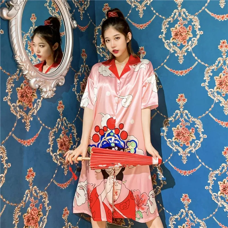 Tonngirls Svile Kimono Plašč Ženske, kopalni plašč Svilenih Oblačilih Noč Seksi Hišna Obleke Žensk Nightgown Pižamo Poletje Kitajski Stil