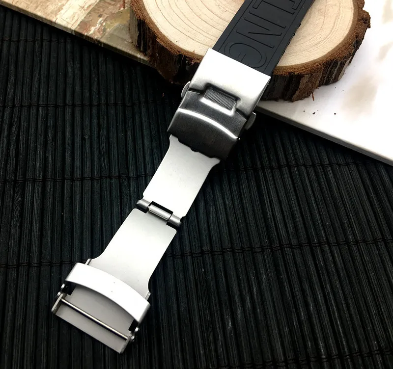 Top blagovne Znamke Kakovost Črnega Silikona Watch band 22mm24mm WatchBand Zapestnica Za navitimer/maščevalec/Breitling trak Z Logotipom