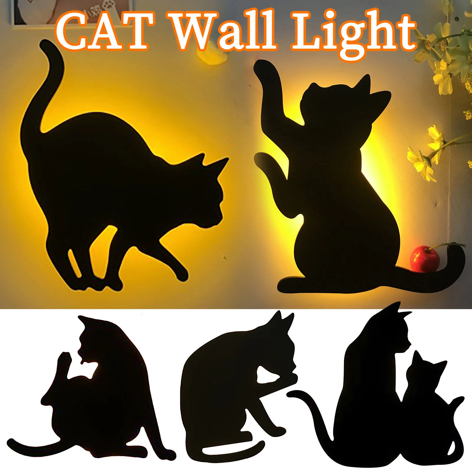 Top prodajne 2020 LED Projekcija Lučka Mačka Stenske Svetilke 3D Zvok Nadzor Mačka Lučka za Dekoracijo Podporo Debelo in Dropshipping