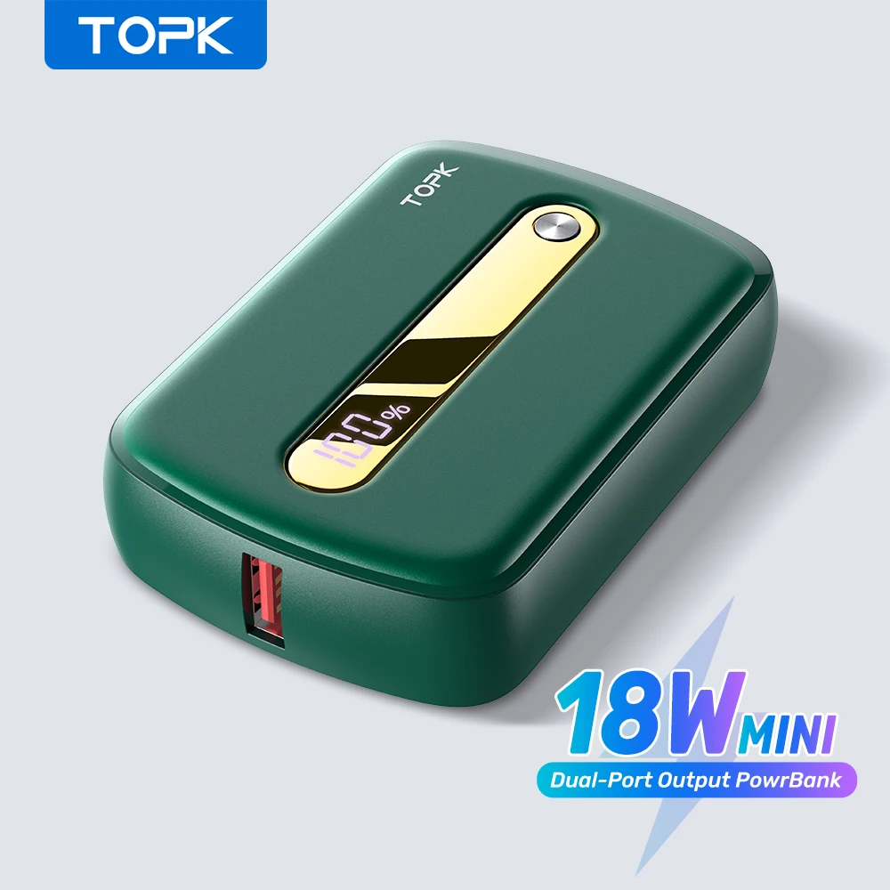 TOPK MINI Power Bank 10000mah Hitro Polnjenje QC PD 3.0 Prenosni Polnilec Zunanji Baterijski Paket Powerbank za iPhone Xiaomi Poverbank
