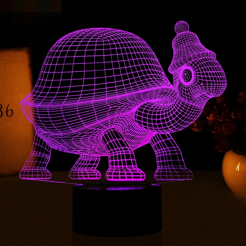Tortoise 3D Lučka za Daljinsko Dotik Živali, Morske Želve, LED namizne Svetilke 7 Barva Spreminja, USB Zaprtih Vzdušje Lučka 3D Noč Svetlobe Darila