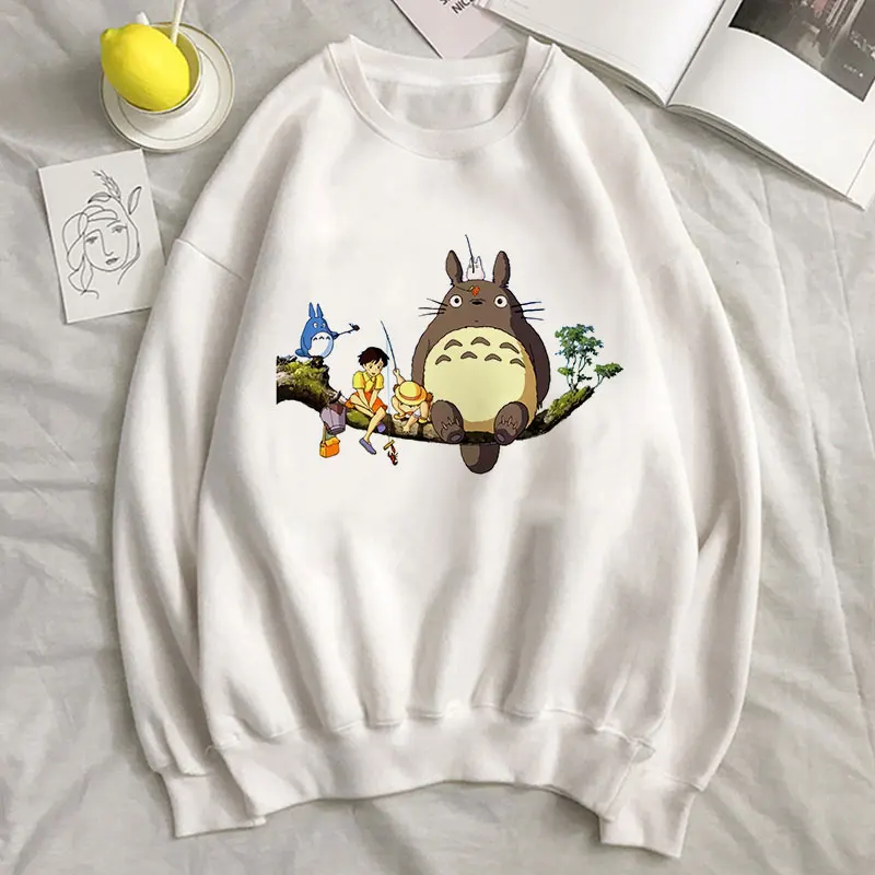 Totoro Studio Ghibli Kawaii Hoodies Harajuku Smešno Anime Ženski Risanka Print Majica Ullzang 90. letih Modi, Kapuco, Lepe Ženske Vrhovi