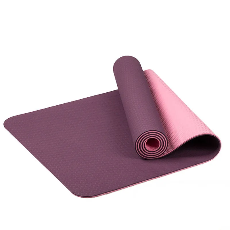 TPE Joga Mat 6 mm Dvostranski Barvni Izvajanje Športnih Preproge Za Gmy Fitnes Gym Okoljske Okusa Pad