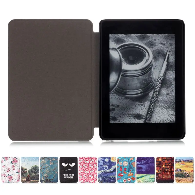 TPU Mehko Primeru Za Amazon Kindle Paperwhite 4 Smart Cover Slikarstvo eBook Primeru za Kindle Paperwhite4 s Samodejnim Wake/Spanja