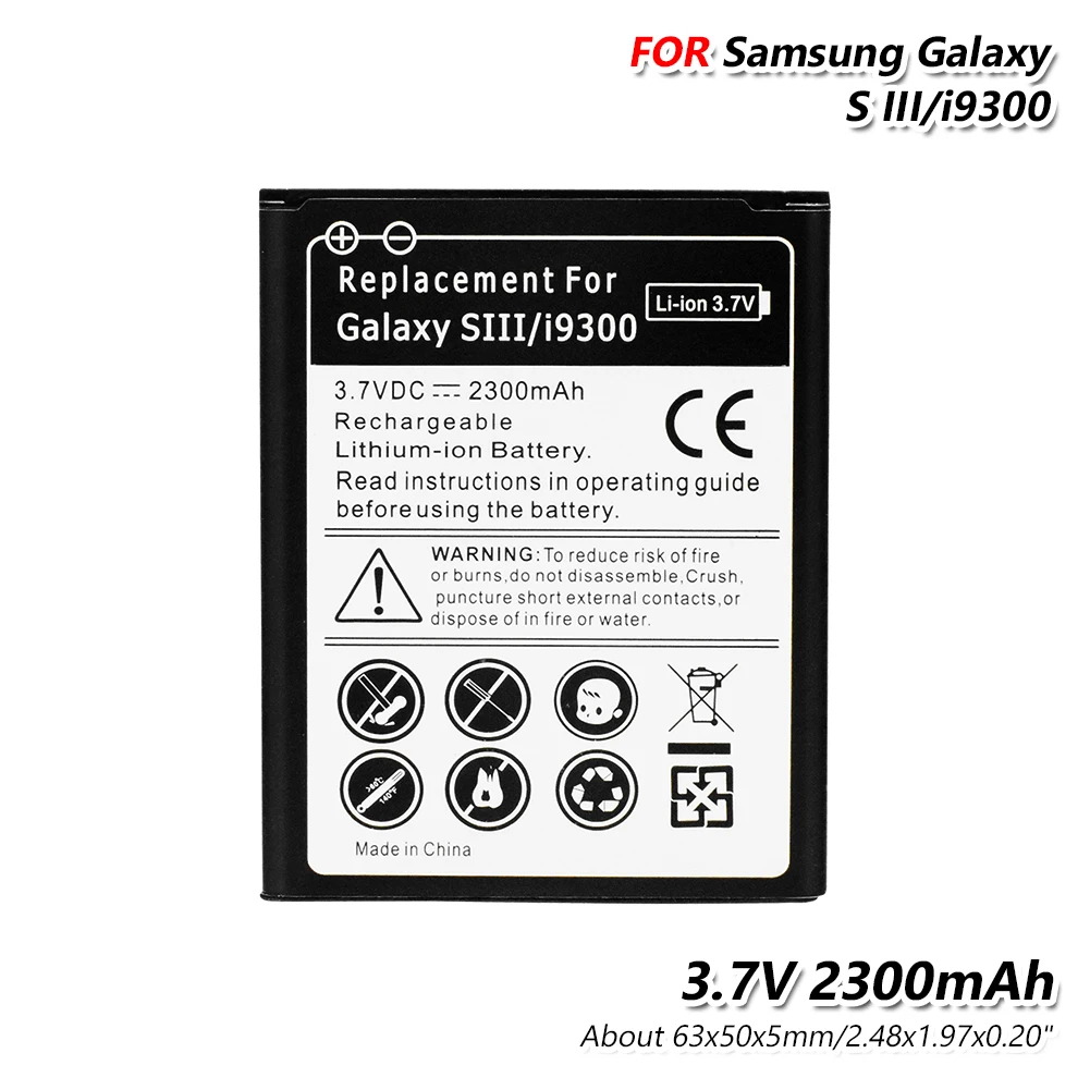 Trajno 3,7 V 2300mAh Polnilne Baterije, mobilni telefon, Li-Ion, Litij-Akumulator Zamenjava Za Samsung Galaxy S3 GT-i9300 I747