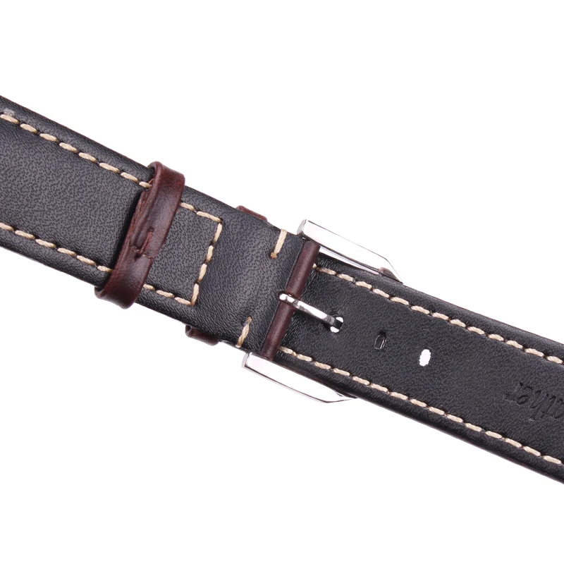 Trajno Pravega Usnja Trak Watchbands 19 mm - 24 mm Črna, Temno Rjave barve, Vintage Zapestje Ženske Ure Pas S Sponko