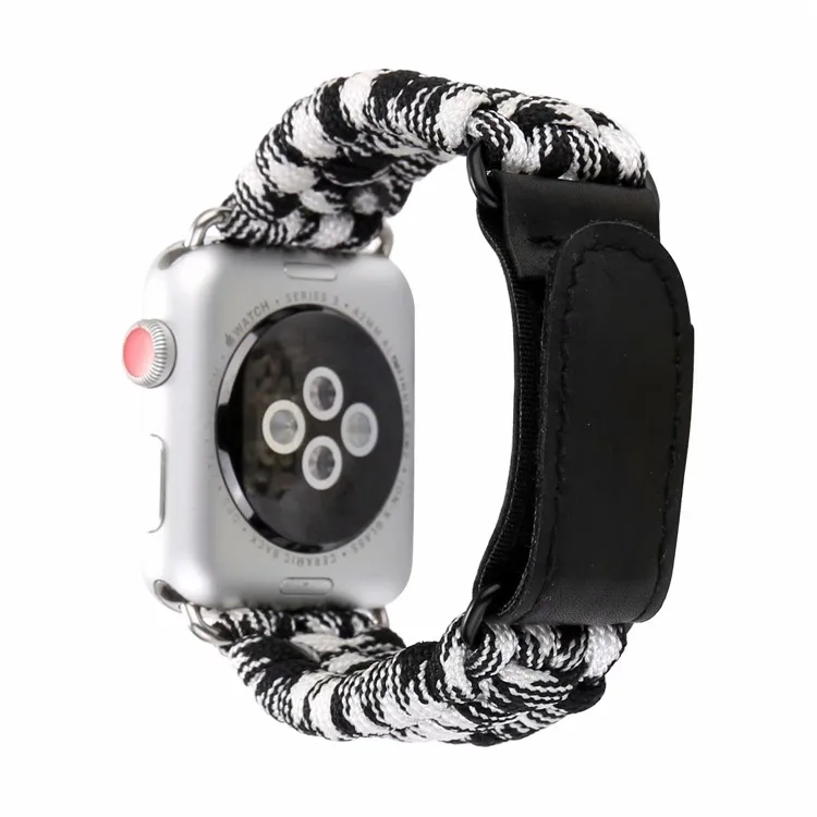 Trak Za iWatch 3 2 1 Paracord Preživetje Zapestnica Nylon Vrvjo za Apple Watch Band Serije 6 5 4 SE