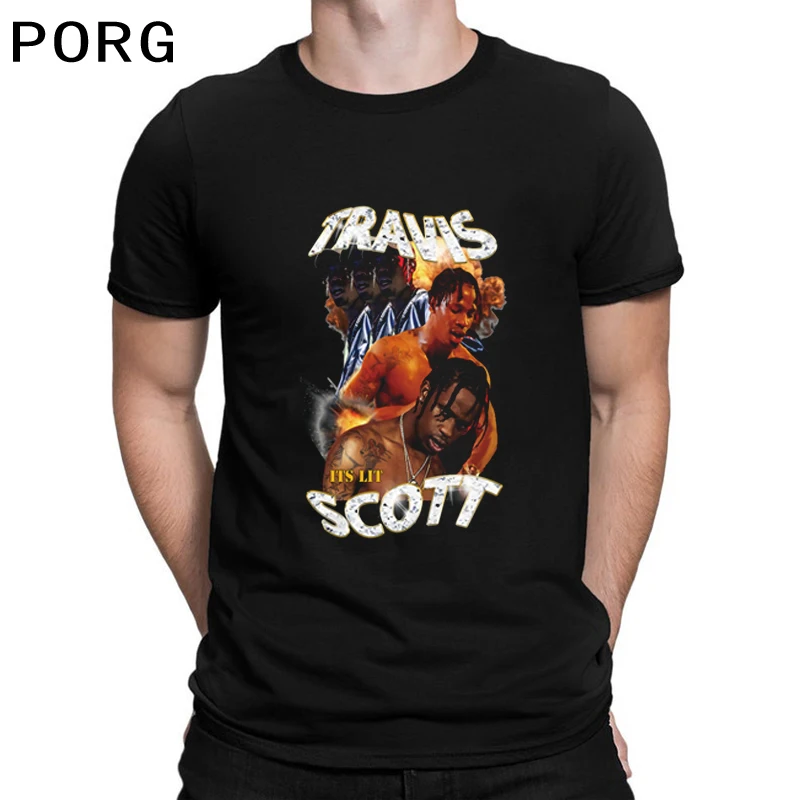 Travis Scott Kawaii 90. letih Majice s kratkimi rokavi Moški Kul Tshirt Smešno Design, Majica Za Ženske Modni Ulične grafični tees
