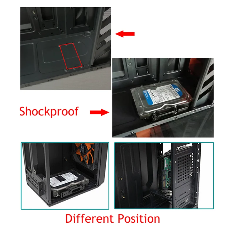 Trdi Disk v 3,5-palčni Nosilec za Trdi disk Shockproof Nosilec Pomlad Zmanjšanje Hrupa DIY SSD Vrata namestitev namestitev