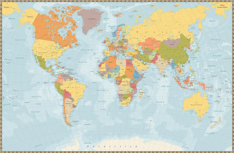Trenutni Svetovni Stenski Zemljevid Klasični Tisk Platno Stensko Nalepko Doma Dekor za Učenje in Izobraževanje s Celovito Živo Opis