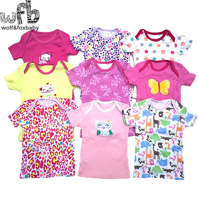 Trgovina na drobno 5pcs/pack 0-24months kratek sleeve majica s kratkimi rokavi za Malčke Baby risanka novorojenčka oblačila za fante, dekleta lepe Obleke poletje
