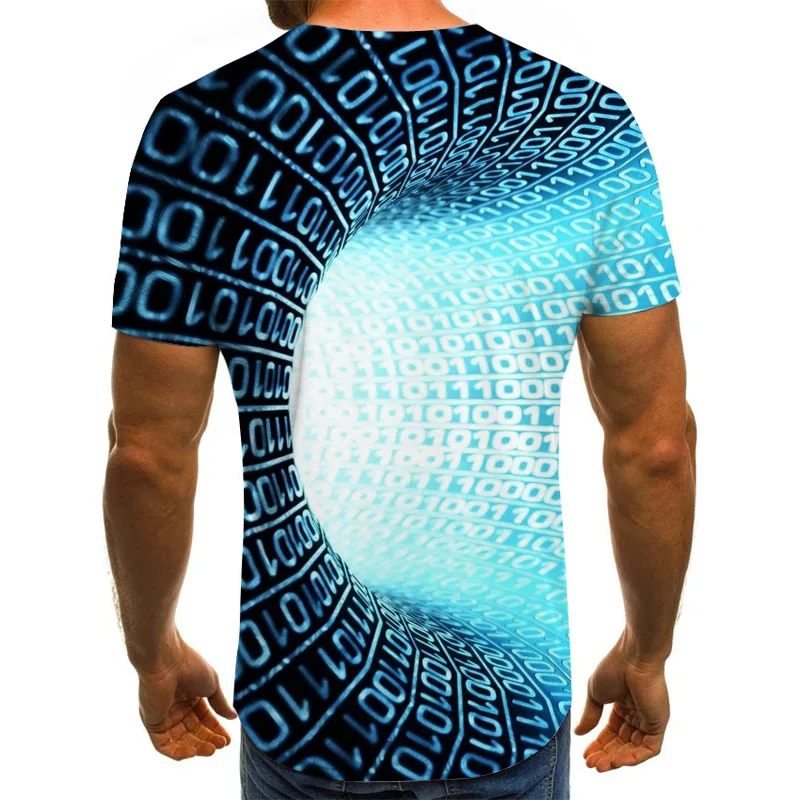 Tri-dimenzionalni predor graphic t-shirt Harajuku priložnostne vrhovi 3D predalčni moški majica s kratkimi rokavi plus velikost krog vratu poletje rokavi moški krpo