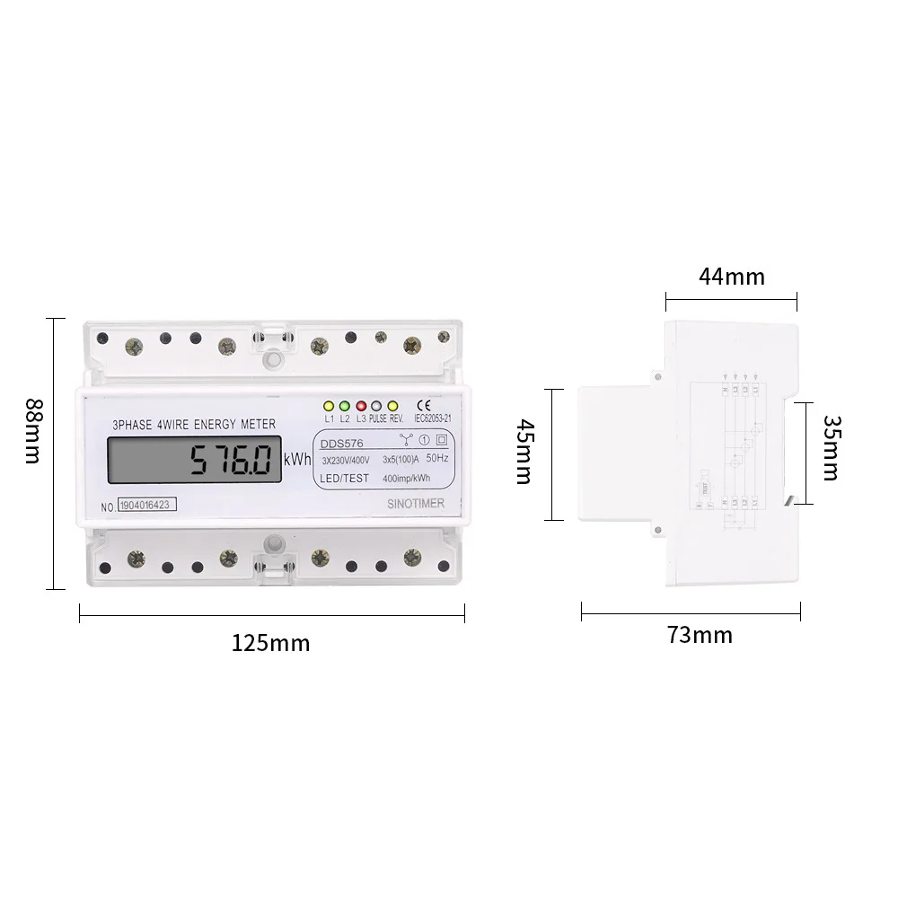 Tri faze LCD-zaslon gospodinjski 380V tip tirov watt-hour meter 7P električna energija meter 5 (100)