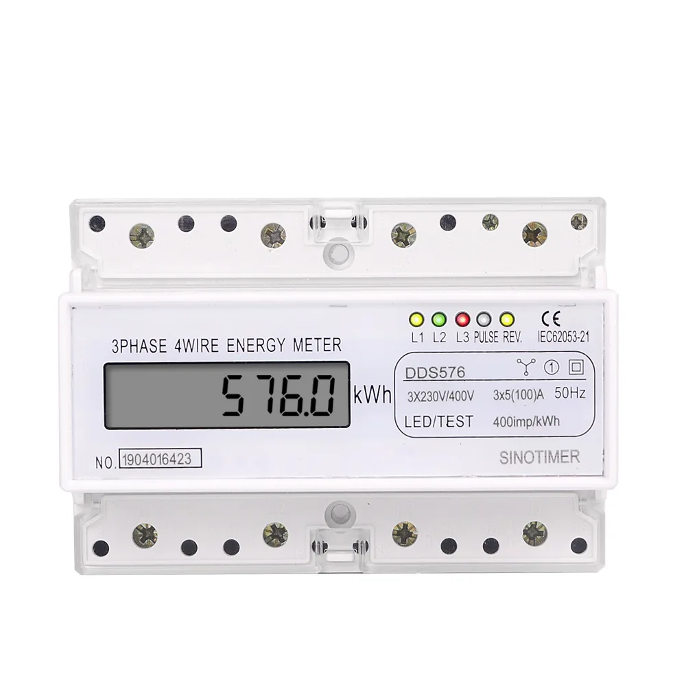 Tri faze LCD-zaslon gospodinjski 380V tip tirov watt-hour meter 7P električna energija meter 5 (100)