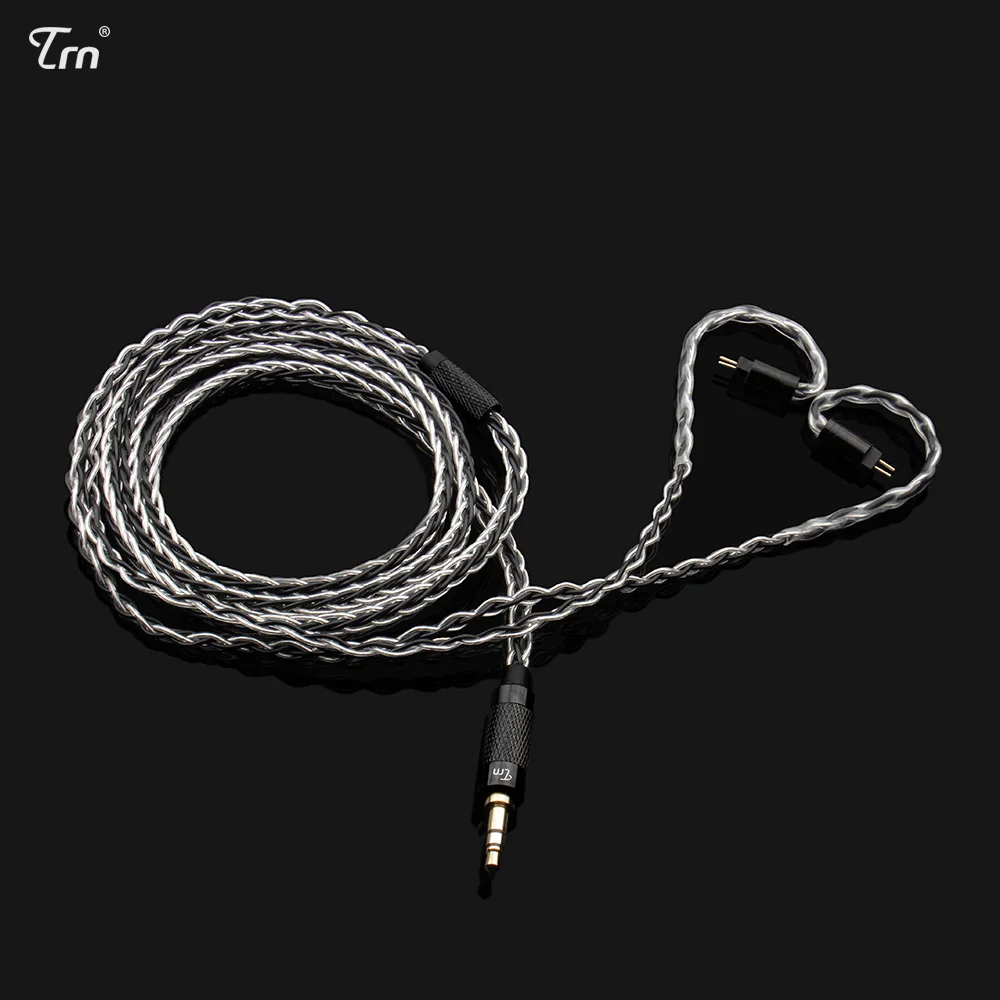 TRN 8 Core Nadgrajeno na posrebreni Slušalke Kabel Za TRN TFZ KZ Slušalke 3.5 mm/2,5 mm Vtič 2PIN 0,75 mm Snemljiv Zamenjajte Kabel