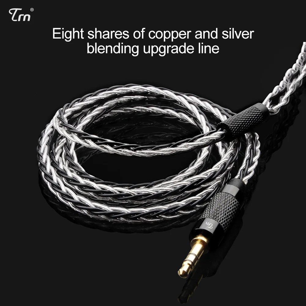 TRN 8 Core Nadgrajeno na posrebreni Slušalke Kabel Za TRN TFZ KZ Slušalke 3.5 mm/2,5 mm Vtič 2PIN 0,75 mm Snemljiv Zamenjajte Kabel