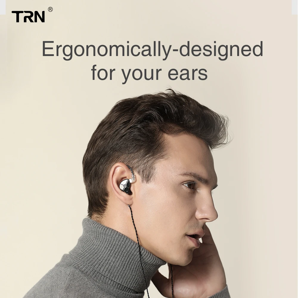 TRN ST1 1DD+1BA Hibridni V Uho Slušalke DJ HI-fi Monitor Teče Šport Slušalke Slušalka, Slušalke Z 2PIN Snemljiv TRN V80 BA5