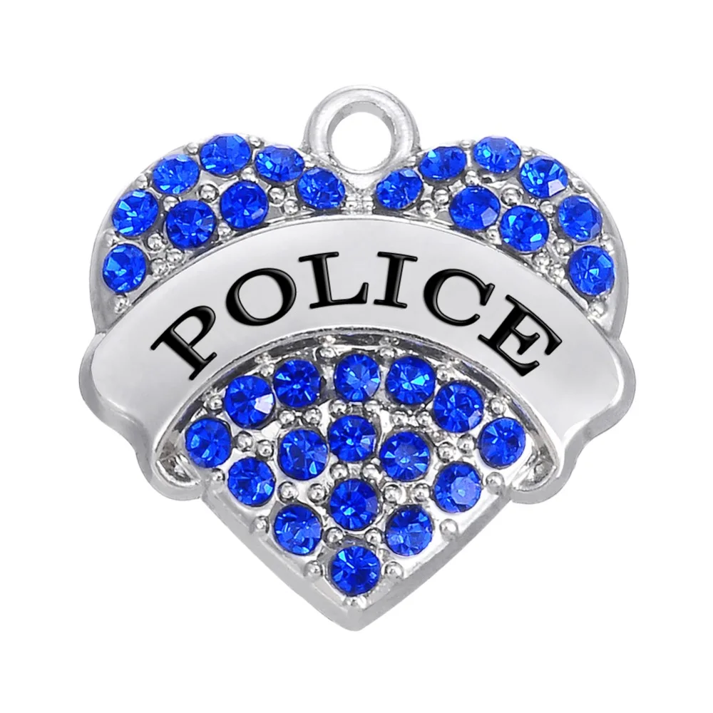 Trnkom 10pcs cinkove zlitine rodij prekrita kristalno Policija srce čarobne gumbe za nakit, izdelava