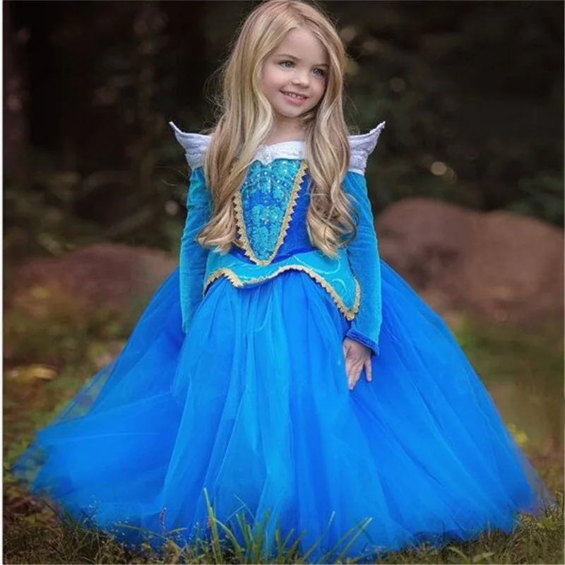 Trnuljčica Princesa Kostum Snow Queen Halloween Carnival Dekleta Obleko gor Otroci Obleke za Dekleta, Ana Elsa Cosplay Oblačila