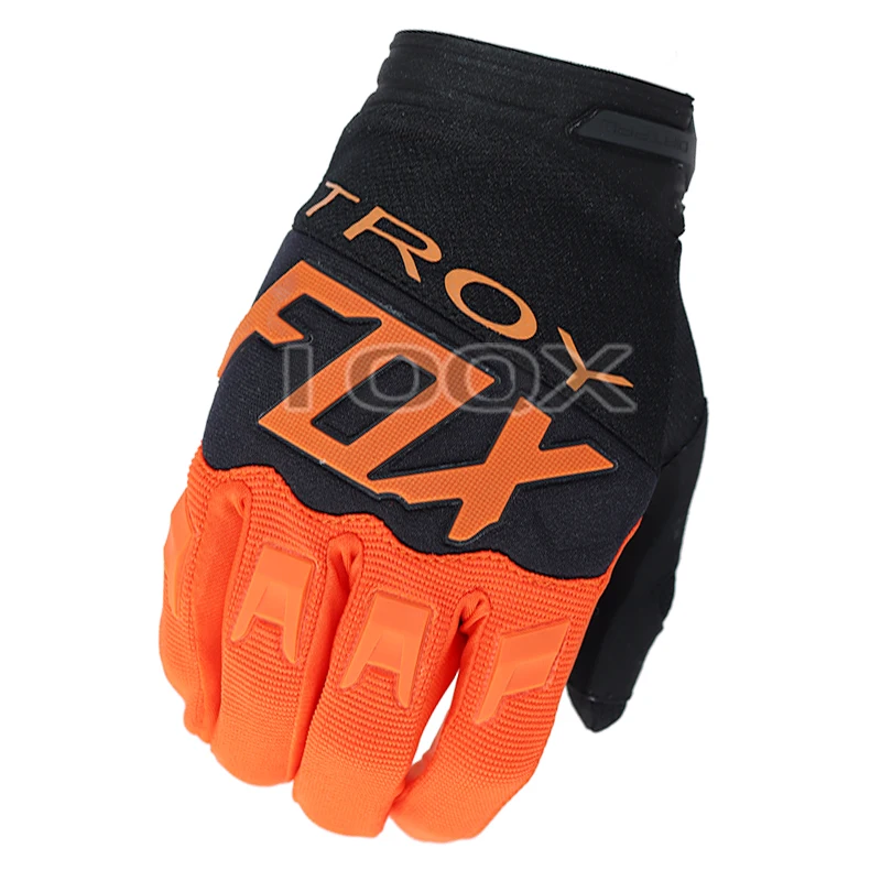 Troy Fox MX Dirke Oranžne Rokavice Enduro Dirke Motokros Umazanijo Kolo, Kolesarske Rokavice