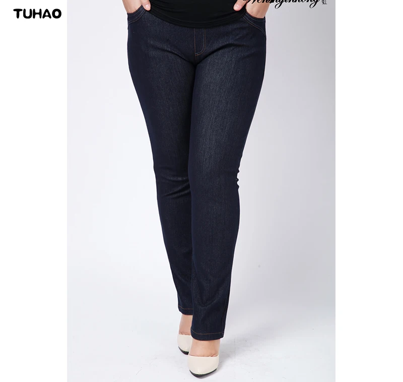 TUHAO Visoko Pasu Femme Jeans pomlad poletje urad dama Jeans hlače za ženske Traper Hlače Velikosti 3XL 4XL hlače YH05
