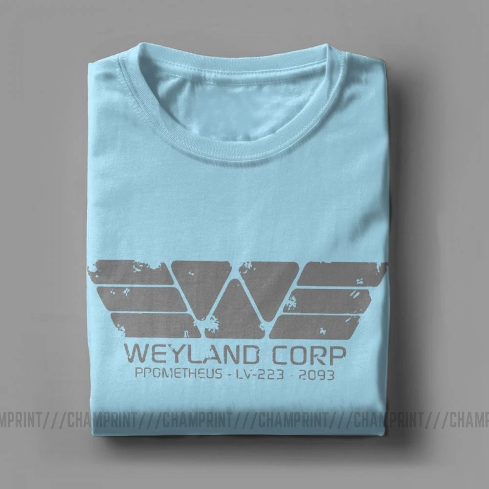 Tujci Weyland Yutani Podjetja Corp Prometheus T-Majice za Moške Bombaž Majica Aliens Vs Predator Kratek Rokav Tees Ideja za Darilo