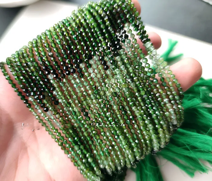 Turmalin zeleni krog gladko 2,4 mm, za DIY nakit, izdelava svoboden kroglice FPPJ debelo biseri narave gemstone