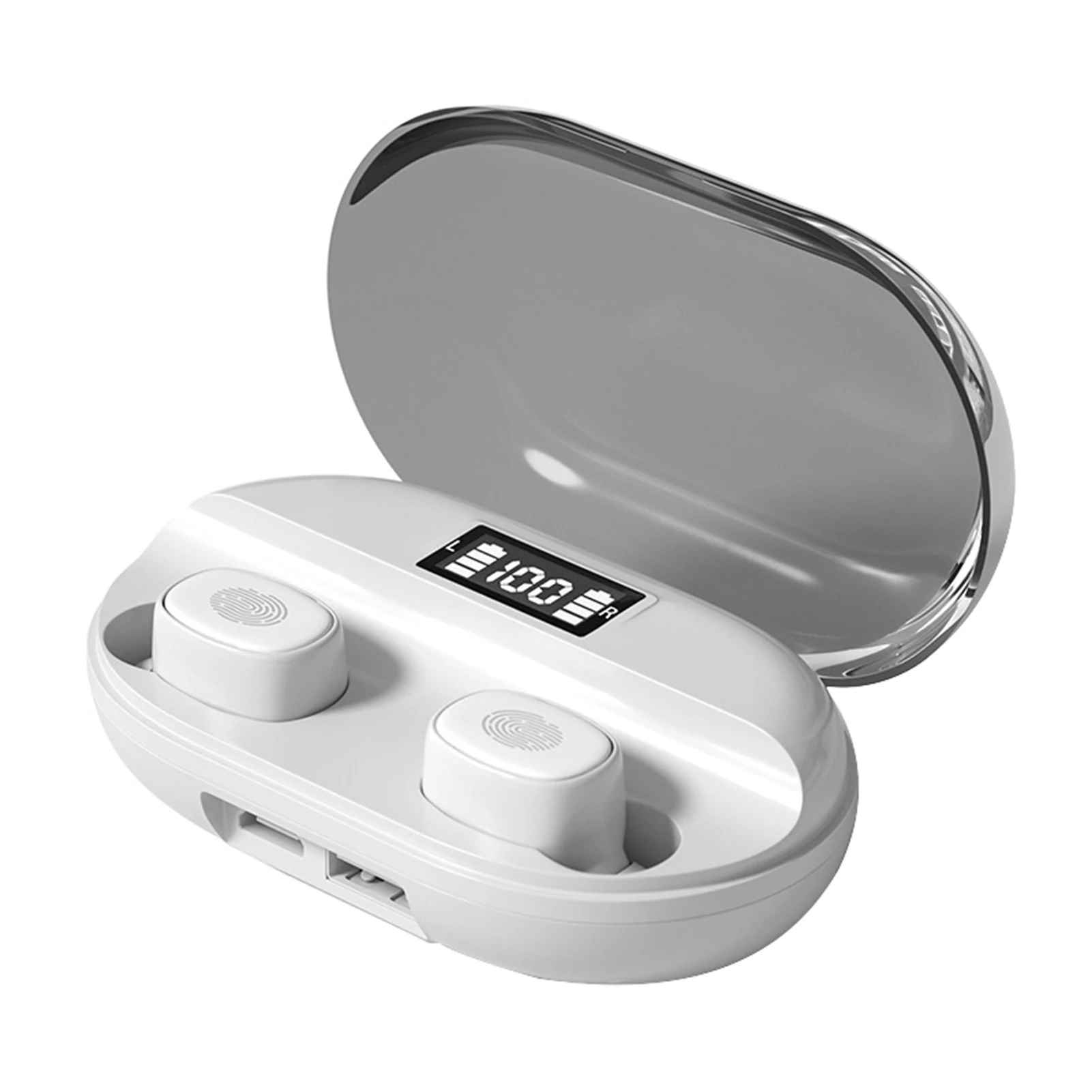 TWS-204 Bluetooth 5.0 Brezžične Slušalke Slušalke LED Zaslon Nepremočljiva 9D Stereo in-Ear Čepkov Bluetooth Slušalke z Mikrofonom