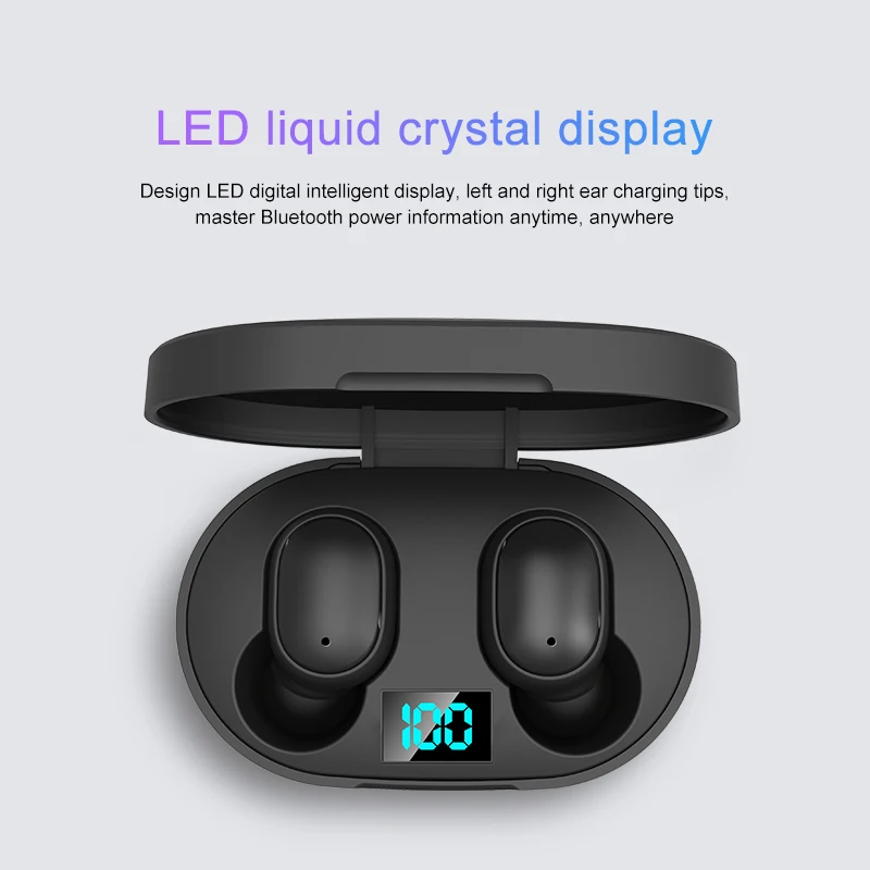 TWS Bluetooth 5.0 Slušalke šumov LED Zaslon Z Mikrofonom za Prostoročno Čepkov za Xiaomi Redmi Airdots Brezžični Čepkov