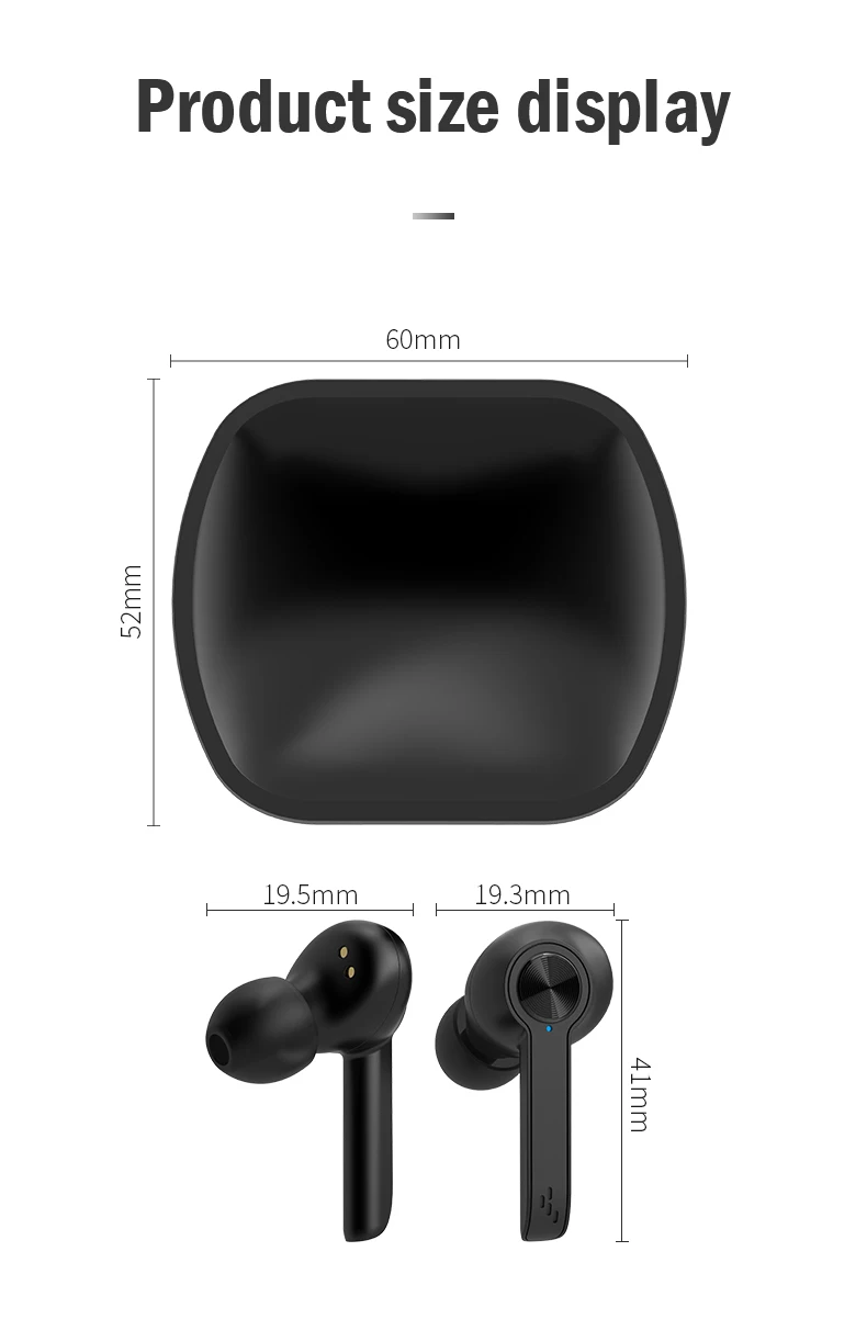 TWS Bluetooth V5.0 Slušalke s Polnjenjem Polje Brezžične Slušalke 9D Stereo Šport Nepremočljiva Čepkov Slušalke Z Mikrofonom