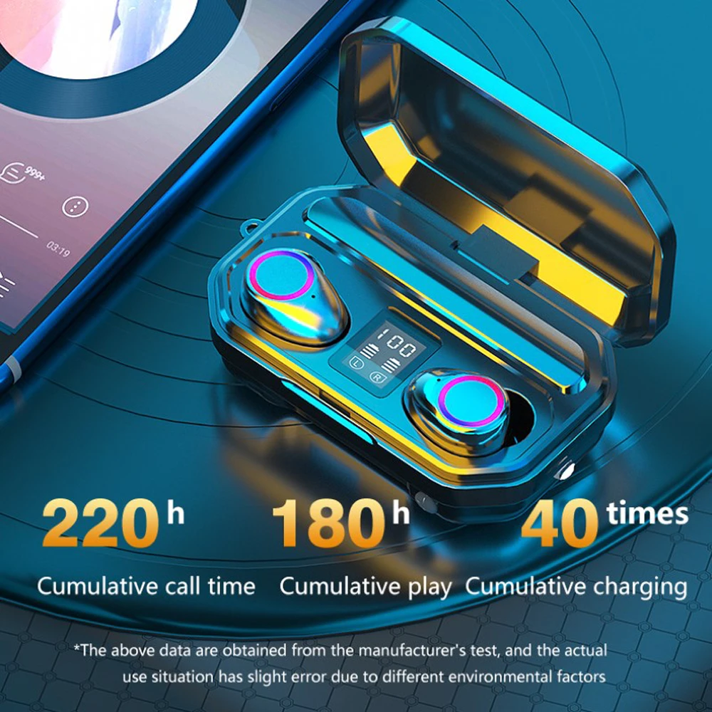 Tws Brezžične slušalke Bluetooth Slušalke &Slušalke Dotik kontrolna lučka LED zaslon z mikrofonom Slušalke športne 3500mAh Polnilec za oppo