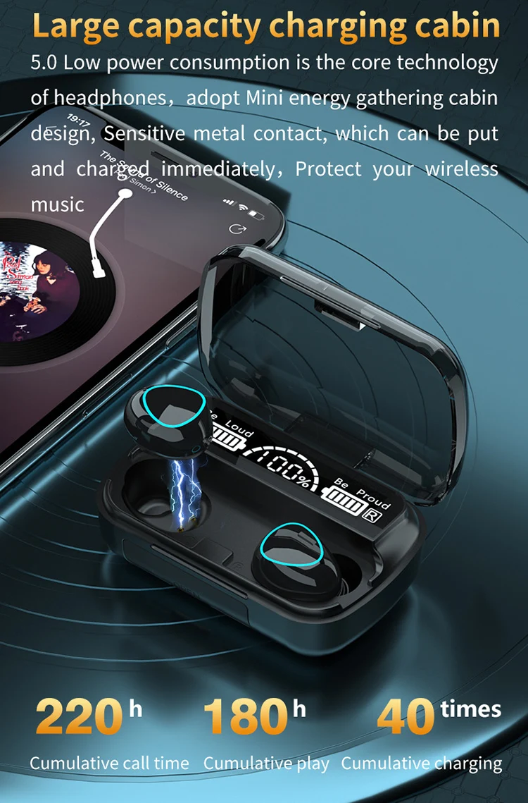 TWS Brezžične Slušalke Touch Kontrole 9D Stereo Bluetooth 5.0 Slušalke Šport Nepremočljiva Čepkov Slušalke Za Android Z Mic