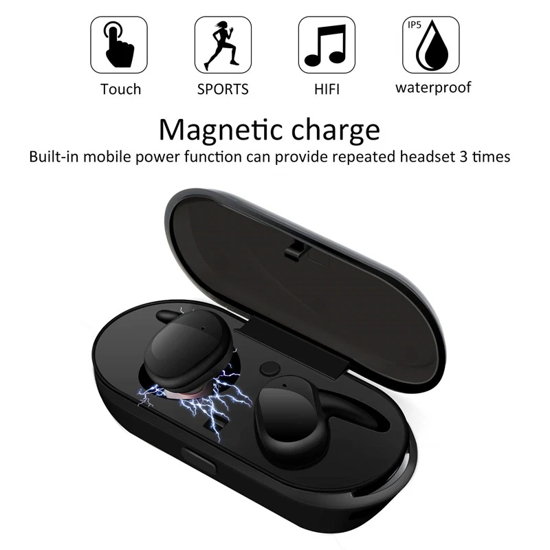 TWS4 Brezžične Bluetooth Slušalke Jerry 5.0 Dotik Šport Nepremočljiva Brezžične Bluetooth Slušalke Z Polnjenje Box Slušalke