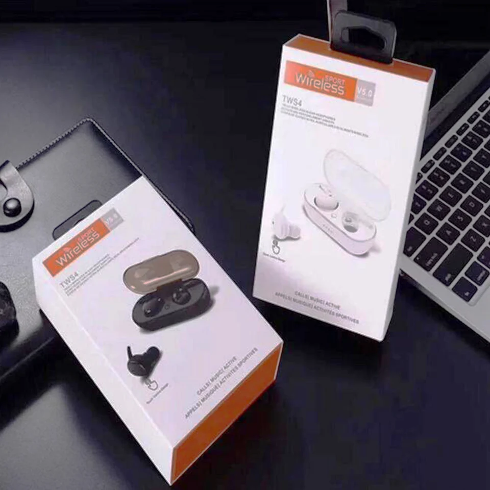 TWS4 Brezžične Slušalke Čepkov V Uho Brezžične Slušalke Bluetooth Brezžične tehnologije Bluetooth s Dvojni Mikrofon Nepremočljiva IPX4