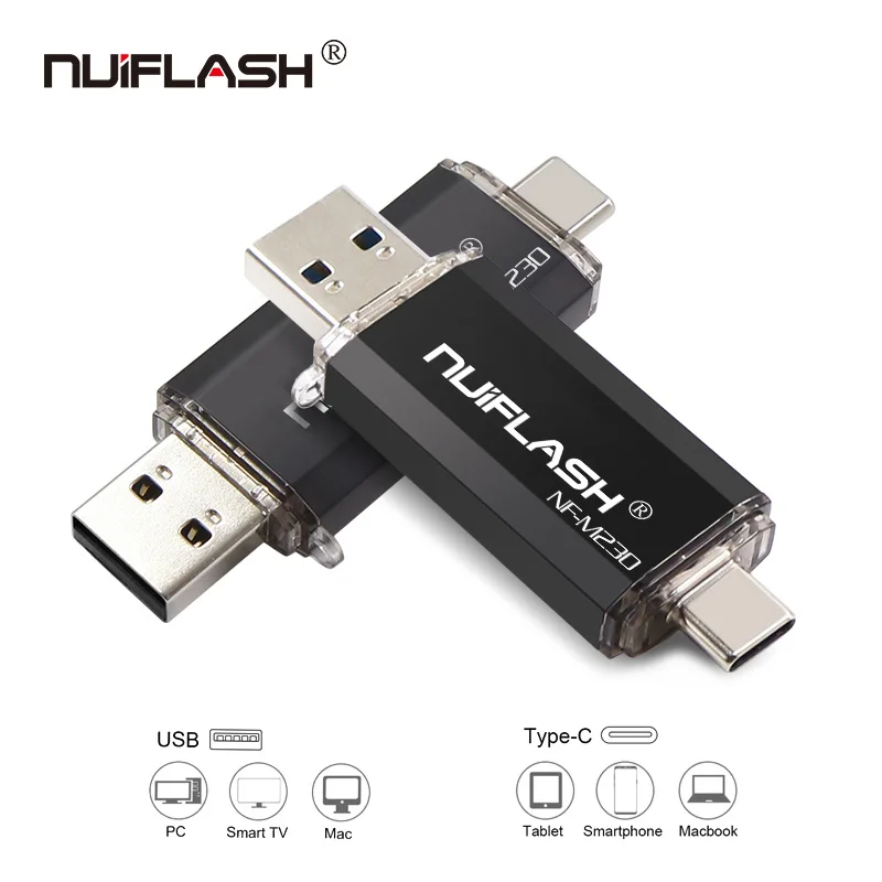 TypeC 2 v 1, usb flash Drive128gb pendrive 64gb pen drive flash disk 128GB memory stick Shranjevanje
