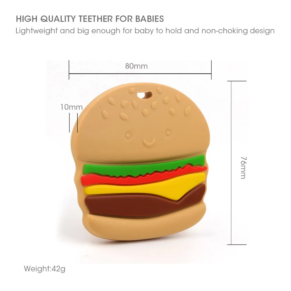 TYRY.HU 1PC Hamburger Žetonov Hrane Silikona Teether BPA free Baby Teether zdravstvene Nege Igrača za Otroka Začetnih zdravstvene Nege Dodatki