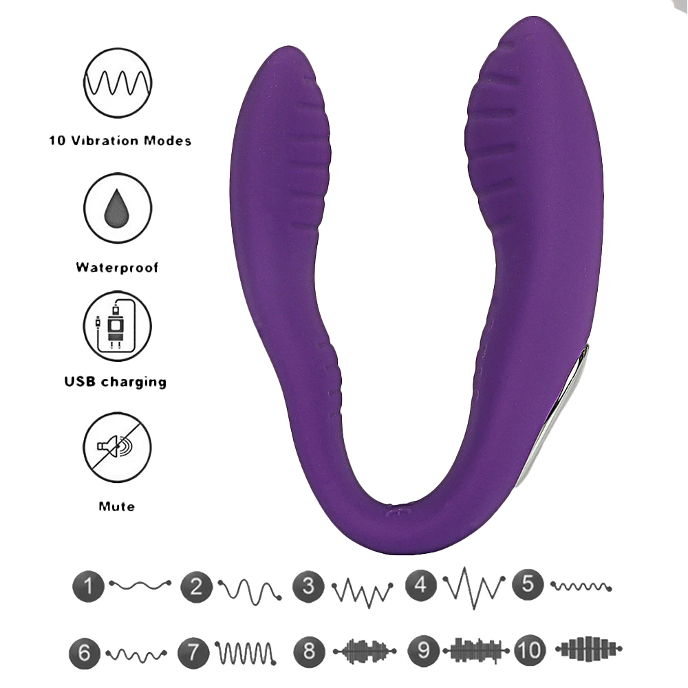U Obliko Vibrator za Pare, Brezžični Vibratorji Sex Igrače za Odrasle Dildo Klitoris Stimulator Dvojni Vibrator za Ženske Sex Shop