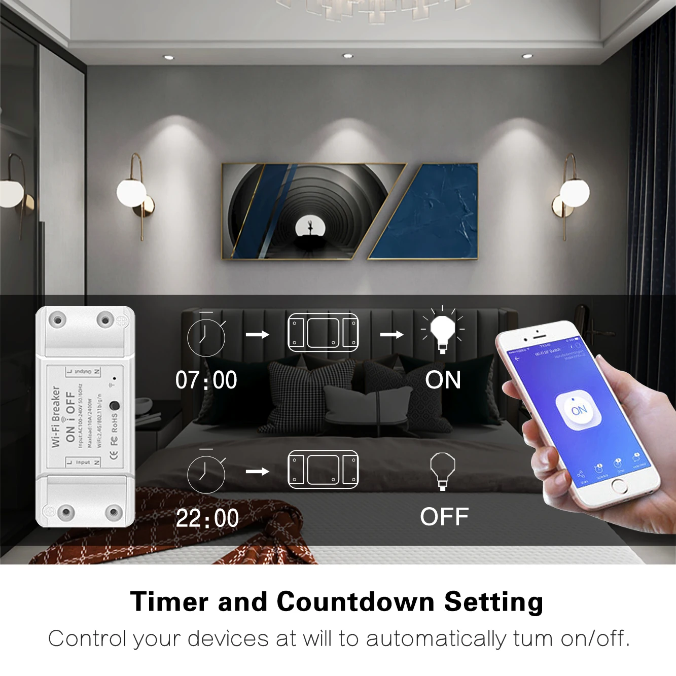 UBARO Tuya App Wifi Smart Življenje Brezžično Daljinsko Stikalo na Dotik Breaker Glasovni Nadzor Za Google Doma Alexa Echo Led on/off Modul